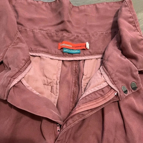 Cartonnier by Anthropologie Rose high waist tie front tapered flowy pants. 6 - Picture 3 of 8